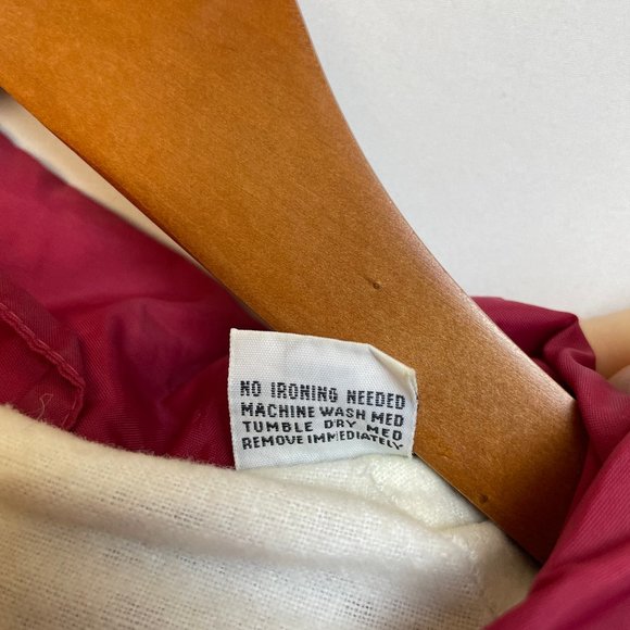 Vintage 80s Briarcliff Mens Nylon Windbreaker Jacket Size M Red Snap Lined - Picture 9 of 12